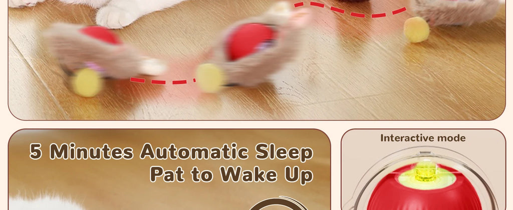 Interaktives Katzenspielzeug, automatischer rollender Ball mit Schwanz, wiederaufladbares intelligentes interaktives Haustierspielzeug, intelligentes Spielzeug für Katzen