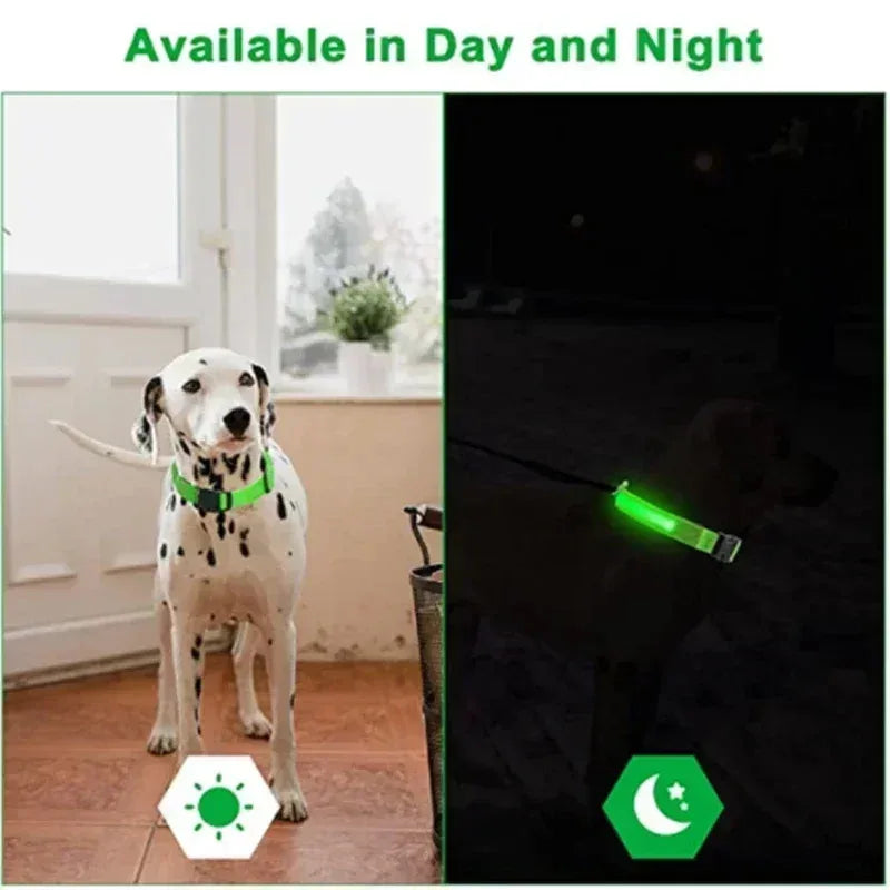 Hundehalsband mit LED-Leuchten, verstellbar, blinkend, wiederaufladbar, leuchtendes Halsband, Nacht-Anti-Verlust-Hundelichtgeschirr für kleine Hunde