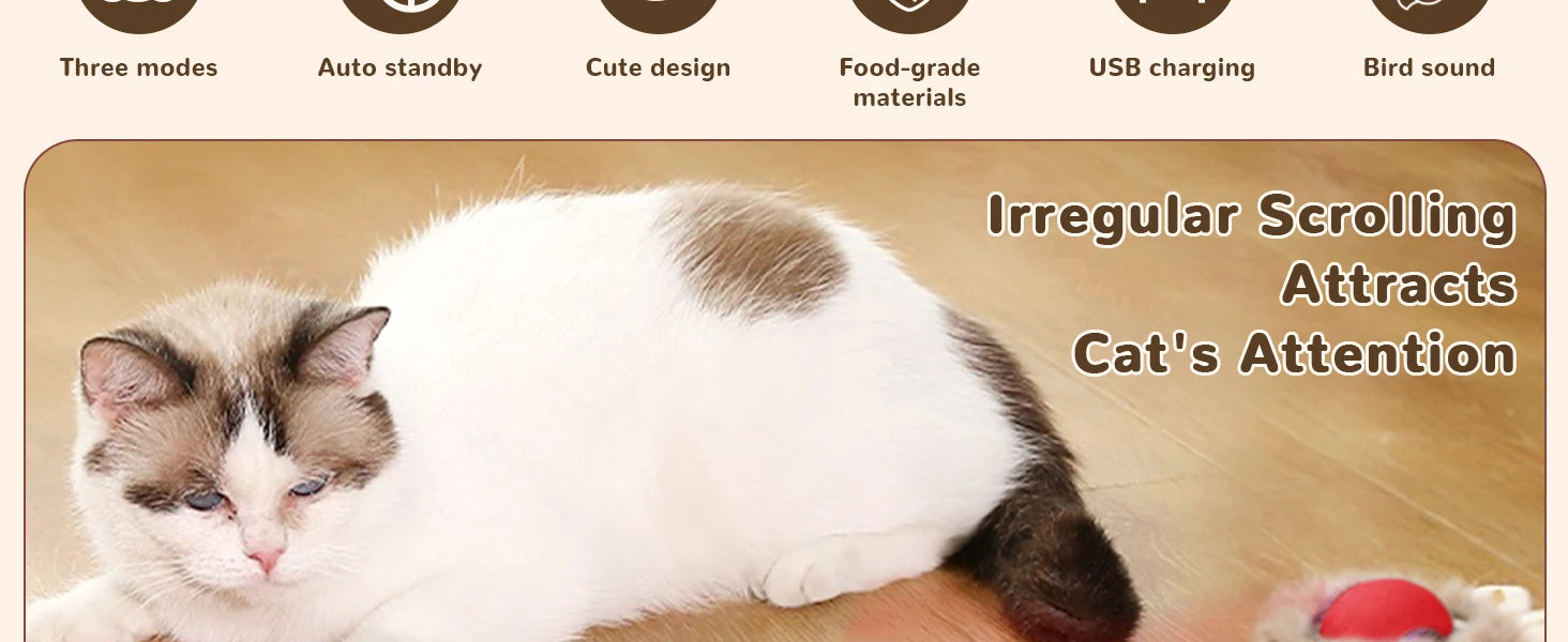 Interaktives Katzenspielzeug, automatischer rollender Ball mit Schwanz, wiederaufladbares intelligentes interaktives Haustierspielzeug, intelligentes Spielzeug für Katzen