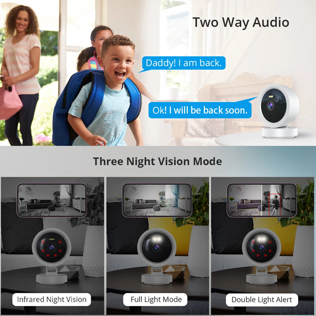 1080P WiFi Kamera IP Überwachungskamera Sicherheit Baby Monitor 2MP CCTV Audio Video Farbe Nachtsicht AI Erkennen iCSee Mini Cam