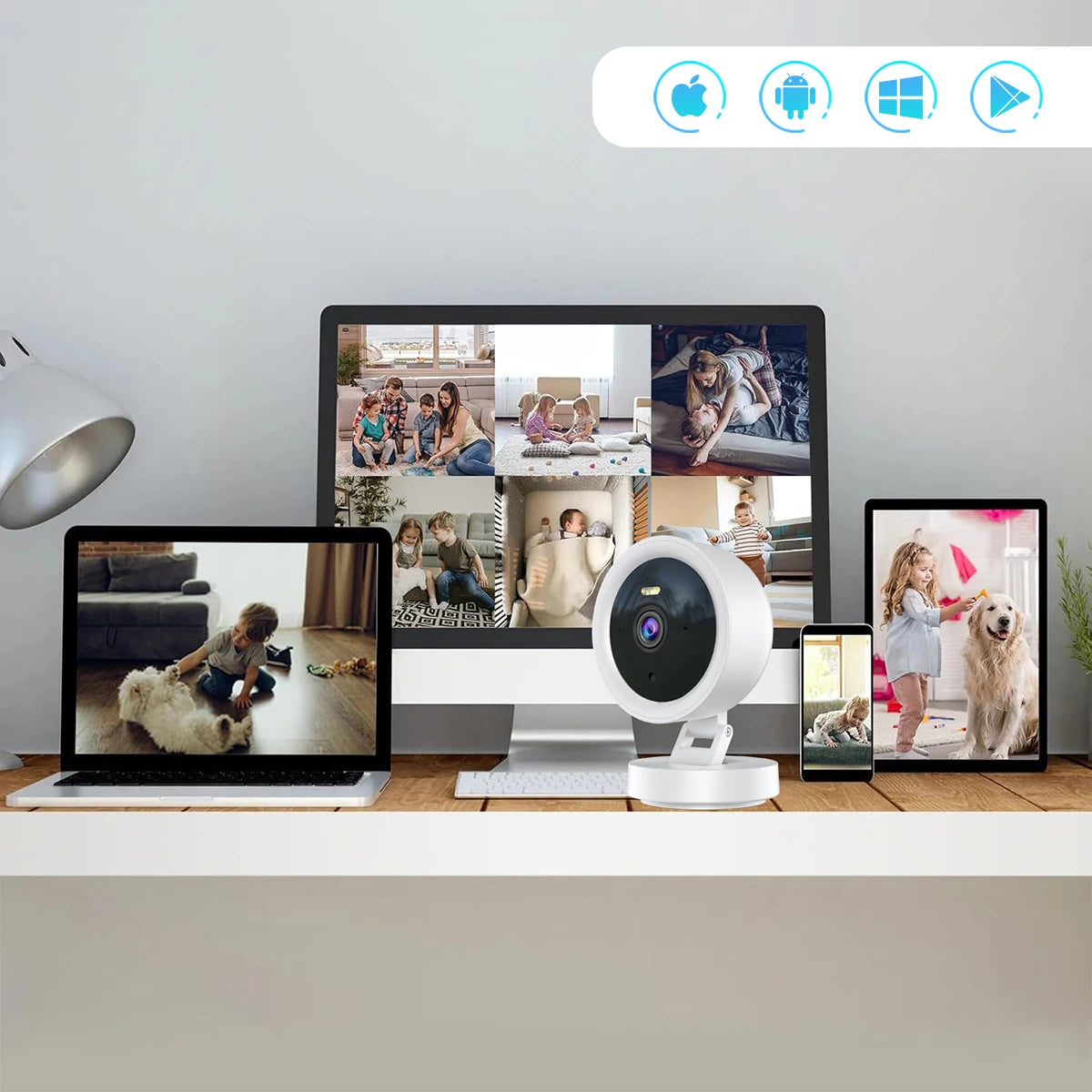 1080P WiFi Kamera IP Überwachungskamera Sicherheit Baby Monitor 2MP CCTV Audio Video Farbe Nachtsicht AI Erkennen iCSee Mini Cam