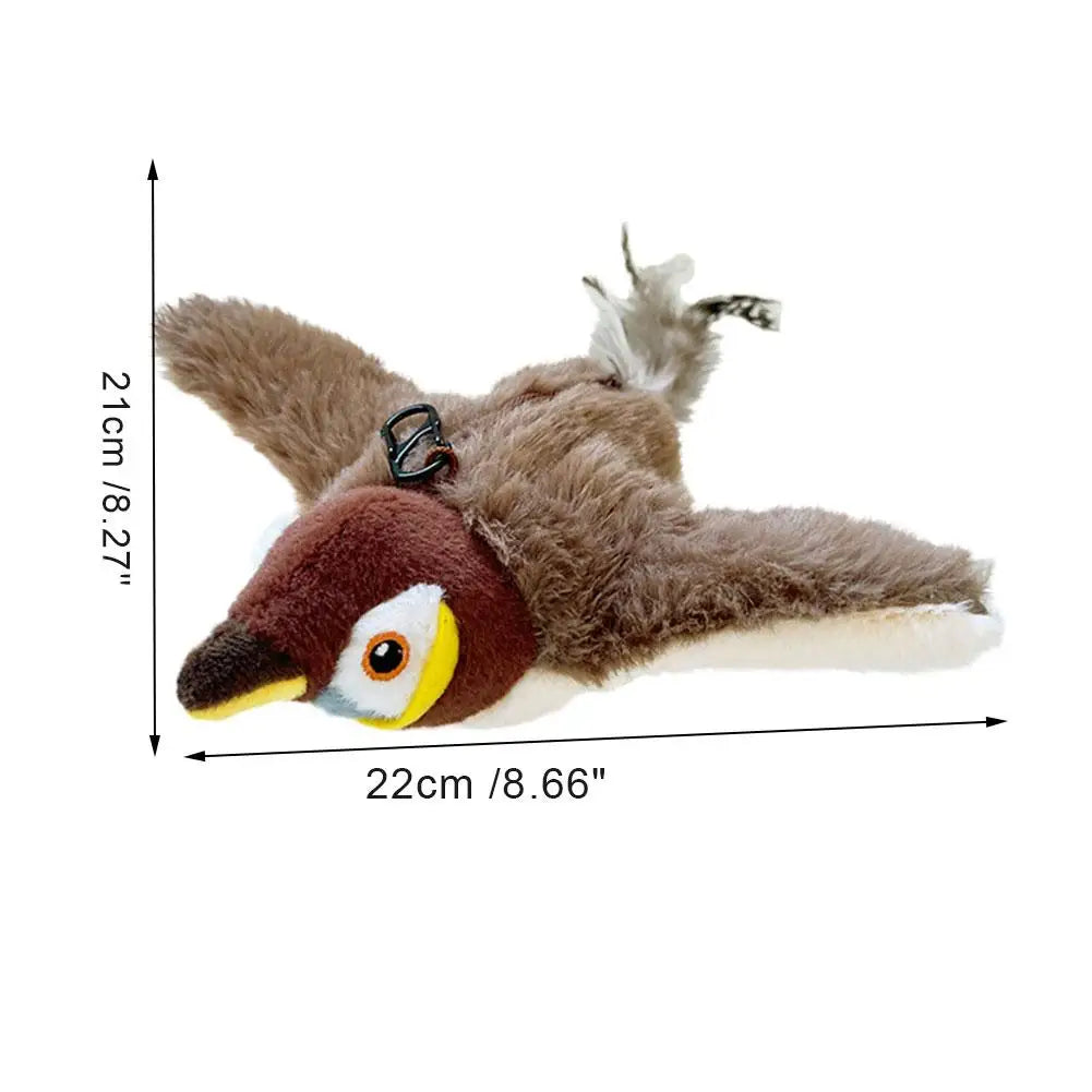 Interaktives fliegendes Vogel-Katzenspielzeug mit Katzenminze-Spielzeug, klappender Vogel, Katzenspielzeug, fliegender interaktiver klatschender zwitschernender Vogel, beliebtes Katzenspielzeug